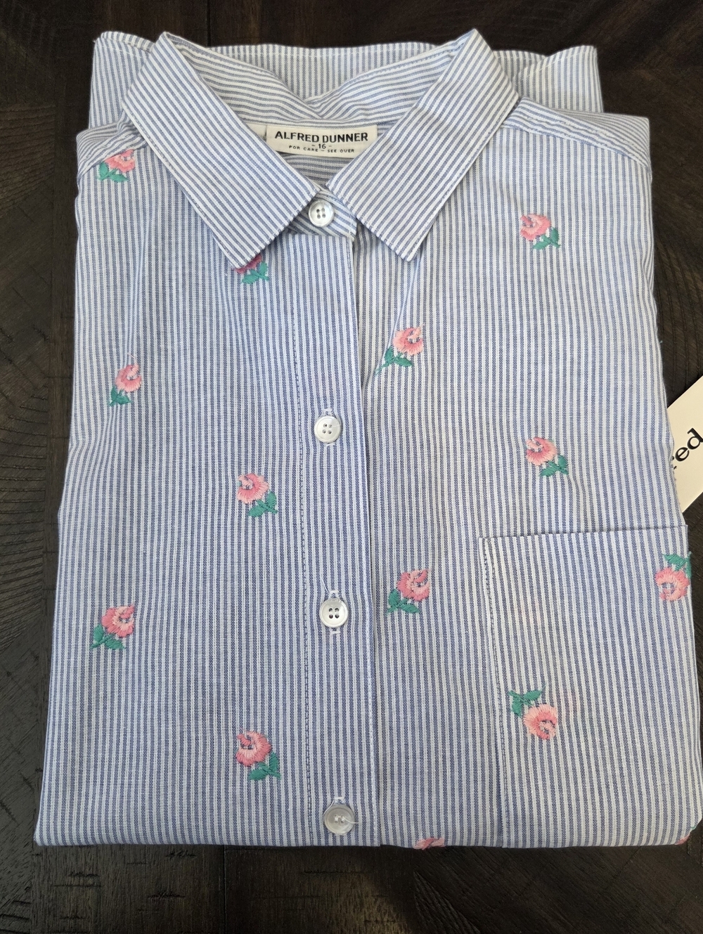 NWT Vintage Alfred Dunner Striped Embroidered Top | Coastal Grandma Cottagecore